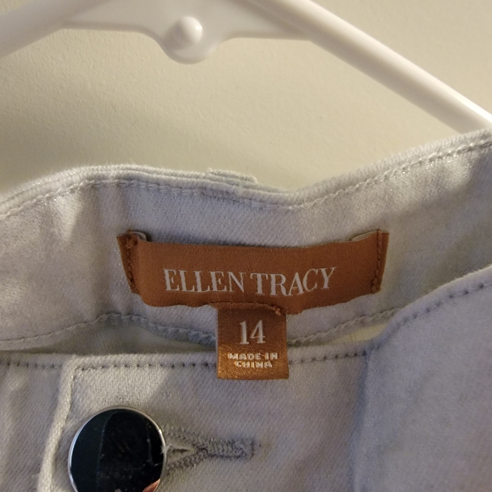 Sparkly white, stretch denim, Ellen Tracy Jeans
